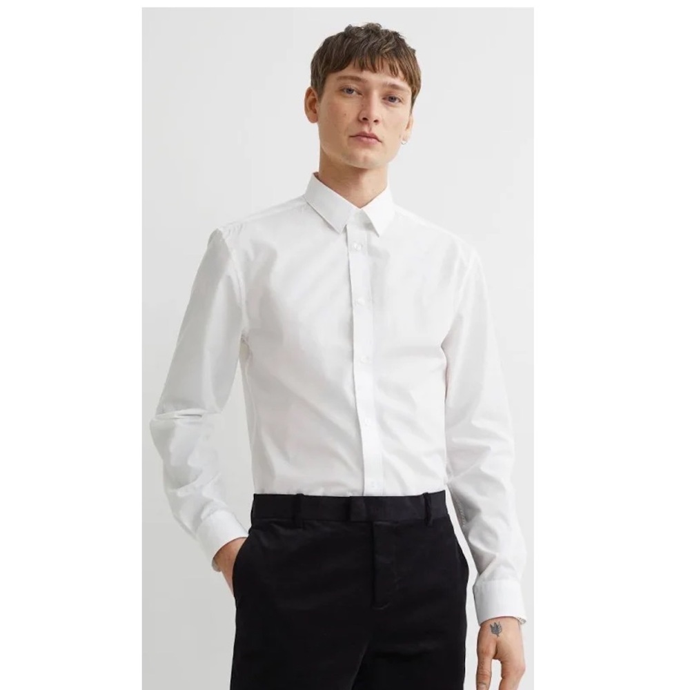 EASY IRON SLIM FIT SHIRTS x2 XS
